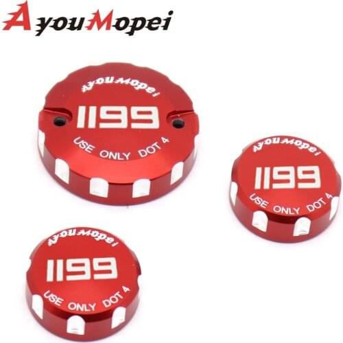 Front Brake Clutch Rear Fluid Reservoir Cover For DUCATI 1199 Panigale Brake Cylinder Cap 2012-2014 Motocycle red