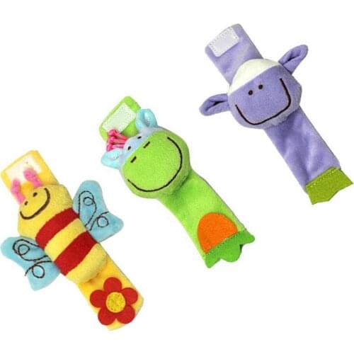 Pudcoco 2020 Baby Toys Soft Animal Rattles Toys Infant Baby Kid Plush Wrist Rattles Baby Toy Hand Wrist