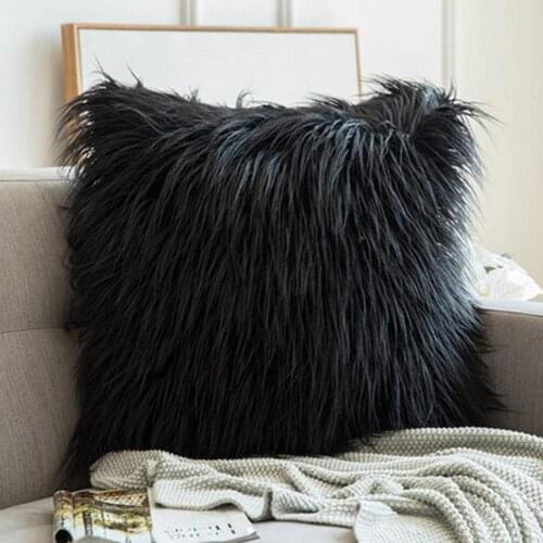 11cm Fluffy Pillow Wool Cushions Fur Cushion Soft Sofa Long Plush Bed Pillows Christmas Home Decor Christmas Room Throw Pillow