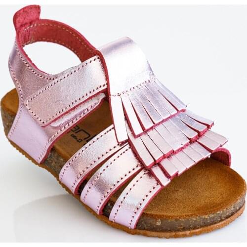 Genuine Leather Cork Sole Girl Sandals