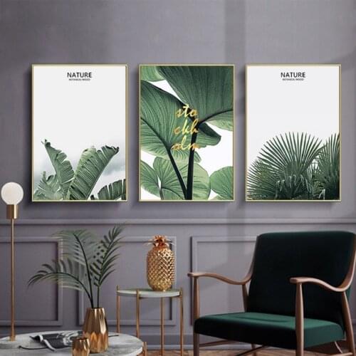 Nordic Canvas Paintings Printed Posters Tropical Plants Art Letters Minimalist Simple Forest Style Wal Decor