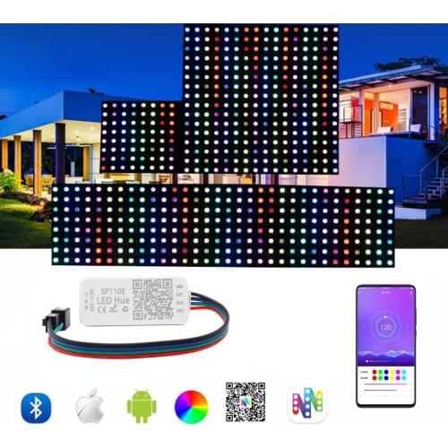 WS2812B LED Digital Flexible Individually Addressable Panel Pixel screen8*8/16*16/8*32，SP110E (Bluetooth pixel controller)kit