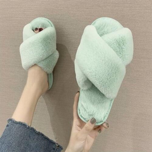 Women Slippers Girl Cute Cartoon Plush Warm Shoes Home Indoor Ladies Casual Animale Open Toe Flat Comfort Shoe Autumn Winter