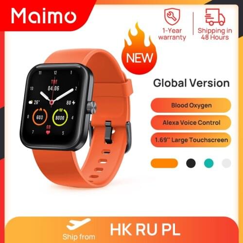 Global Version maimo Smart Watch 1.69' Blood Oxygen 24h Heart Rate Bluetooth- compatible 10 days Battery 5ATM for Bracelet
