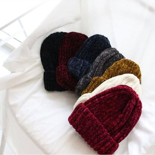 2020 Winter Hats For Women Autumn Chenille Cap Female Girl Warm Knitted Beanie Hats Bonnet Femme Chunky Thick Stretchy Hats