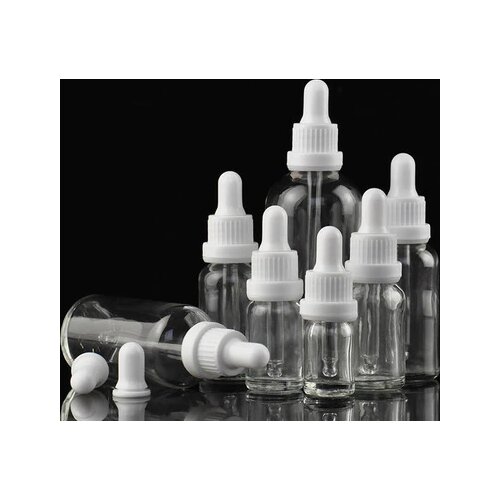 10ml 15ml 30ml Transparent Dropper Glass black Cover Aromatherapy Liquid for Essential Massage Oil Pipette Refillable Bottles