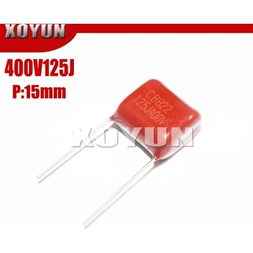10PCS 400V125J 125J400V Pitch 15MM 400V 125J 1.2UF CBB Polypropylene film capacitor