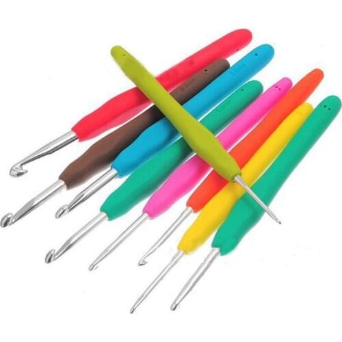 100sets Multicolor Knittin Needles Mixed Metal Hook Crochet Template Kit TPR And Aluminum For Loom Tool Band DIY Crafts