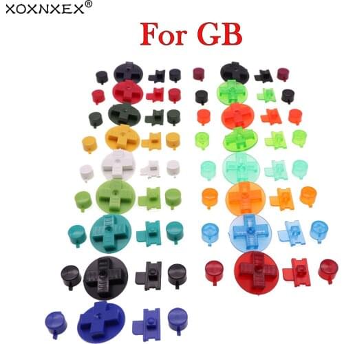 18Set Colorful Red Black Buttons Set Replacement for Gameboy Classic GB Keypads for GBO DMG DIY for Gameboy A B buttons D-pad