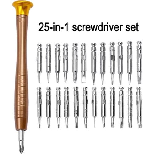 25PC Multi-Function Manual mini screw driver Set Mobile Phone Laptop Repair Tools iphone 7/8/X pen screwdriver bit set Pozidriv