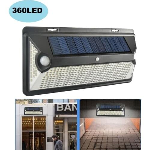 Solar Panel Wall Lamp Decorative Light LED Solar Light Waterproof Street PIR Motion Sensor Wall Outdoor Garden Lighting