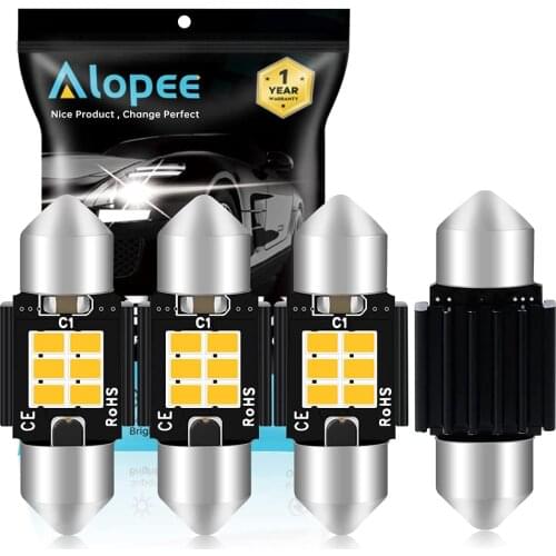 4pcs 36MM 6411 6418 C5W Warm White 3020 6SMD Canbus Error Free LED Festoon Bulbs Car Interior License Plate Dome Map Door Lights