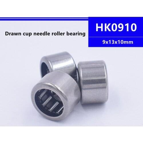 50pcs/100pcs high quality HK0910 9x13x10mm Drawn Cup Caged Needle Roller Bearing 9*13*10mm HK091310