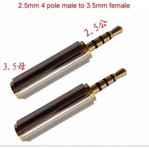 1000pcs 2.5mm 4 pole male to 3.5mm female phone jack audio connector adater