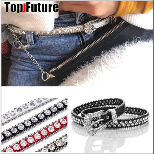 Bling Bling Luxury Strap Diamond Belt Western Crystal Studded Cowgirl Leopard Rhinestones Belt Women Girl Cinto De Strass Gift