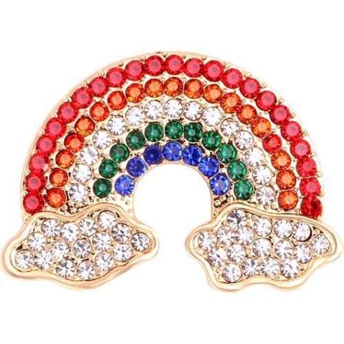 SHARPPIN Rhienstone Brooch For Women Rainbow Fashion Coat Scarf Clips For Women Clothing Accessories