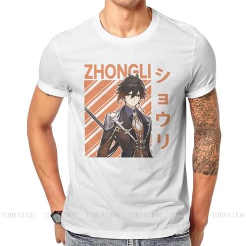Zhongli Unique TShirt Genshin Impact Game Paimon Childe Top Quality New Design Graphic T Shirt Short Sleeve Hot Sale