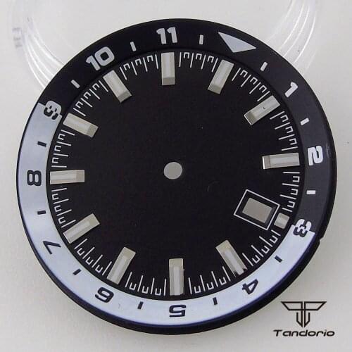 36.6mm black blue green white sterile Chapter Rings watch dial fit NH35A NH36A movement