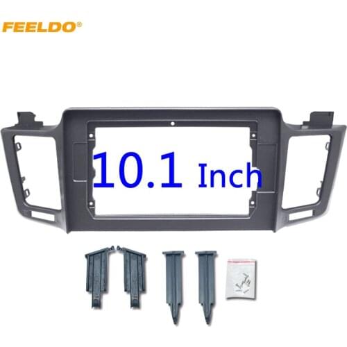 FEELDO Car Audio 2Din Fascia Frame Adapter For Toyota RAV4 2013 Big Screen 10.1 Inch Stereo Dash Fitting Panel Frame Kit #HQ4367