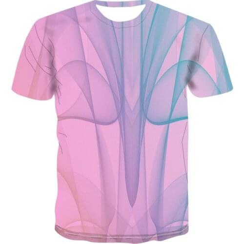 Color Printing 3d T -Shirt Casual Summer Style Fashion Printing Short -Sleeved T -Shirt Men 'S Art Casual Style