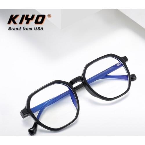 KIYO Brand 2021 New Women Men Fashion Anti Blue Light Optical Frame TR90 Eyeglasses Frames Polygonal Spectacles Glasses 8399