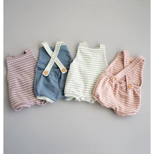 Summer Baby Boy Girls Striped Romper Toddler Cute Sleeveless Backless Jumpsuits Kid Lovely Unisex Newborn Infant Clothes Fashion