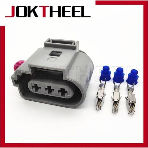 1-20 sets kit 3.5mm 3 pin way female gray waterproof auto fog Lamp connector crankshaft sensor plug for VW Audi Skoda 1J0973723G