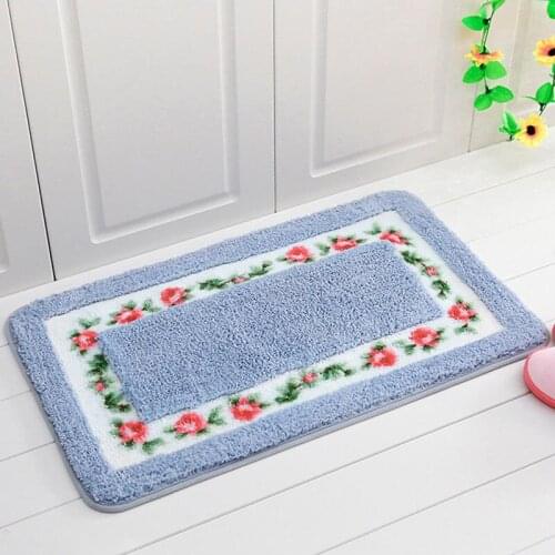 Fresh Pastoral Style Bathroom Rugs Kitchen Rectangle Water Absorption Carpet Toilt Non-Slip Mat Foot Pads For Bedroom Balcony Do