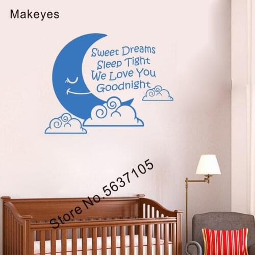 Makeyes Sweet Dreams Wall Stickers Sleep Tight Wall Decals Home Kids Bedroom Decoration Vinyl Children Baby Wallpaper Decor Q808