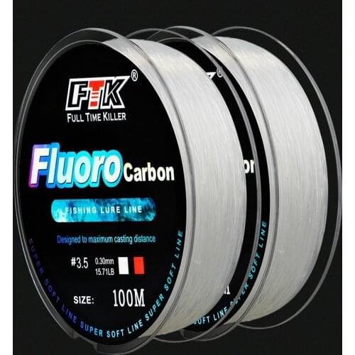 New100M Transparent Nylon Fishing Line Japanese Durable Fluorocarbon Sea Fishing Line Wire Monofilament Carp Wire Leader Line