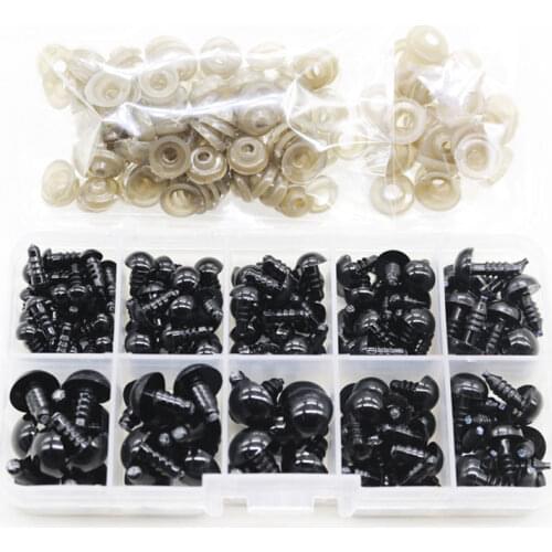 100Pcs/Set 6-12mm New Doll Eyes Plastic Safety Eye DIY For Teddy Bear Doll Animal Puppet Craft Toy Part Christmas Toy