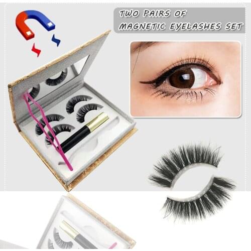 Eyeliner Eyelashes 3D Natural False Eyelashes Manual Long Eyelash Extension Beauty Tool Essential 2 Pairs