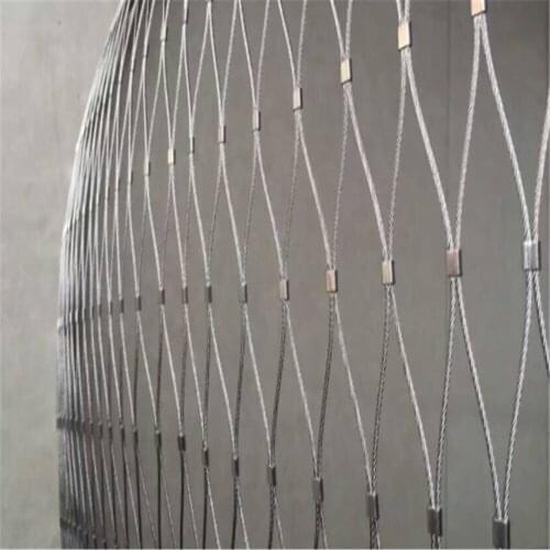 AISI304 316 Stainless Steel Ferruled Wire Rope Mesh Cable Wire Mesh Net