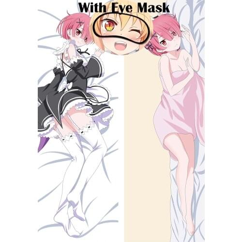 Re:Zero Kara Hajimeru Isekai Seikatsu Ram Pillow Case Anime Dakimakura Waifu Body Decorative Girl Pillow Cover Cushion with Mask