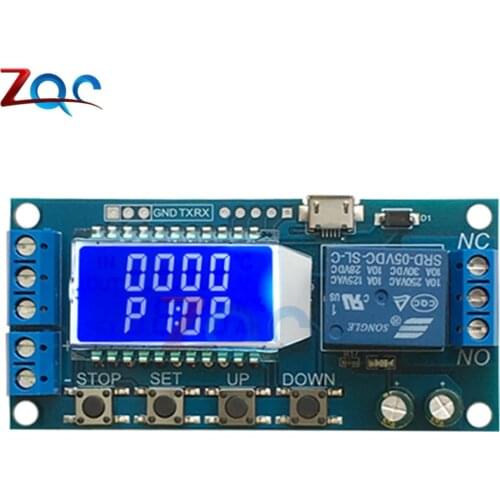 Micro USB Digital LCD Display Time Delay Relay Module DC 6-30V Control Multifunction Timer Switch Trigger Cycle Module Board