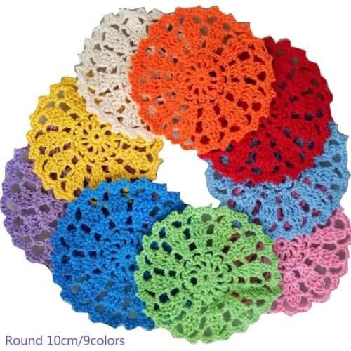 Modern Round Lace cotton placemat cup coaster mug kitchen drink dining table place mat cloth Crochet tea coffee doily party pad