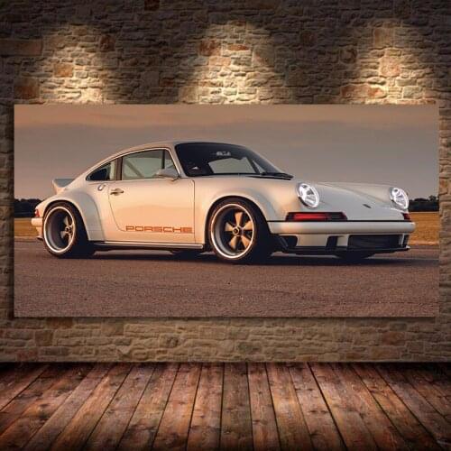 Sport Super cars 911 White Car Posters Canvas Decorative Print Wall Art Painting Home Decor for Living Room Pictures Decorations