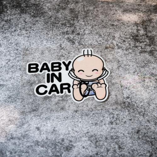 NO.0164 GalonDeco Baby in Car Reflective Safety Stickers Decals Baby Stig In Car Funny Sticker for Car Decoration Baby Warning