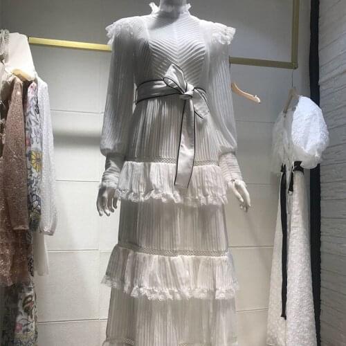 Thailand fashion brand niche dress heavy industry stitching lace slim Fairy Dress Lady