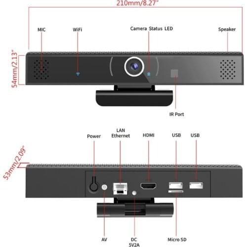 3-in-1 1080P Webcam HDWeb Camera Built-in Speaker and Microphone USB Plug