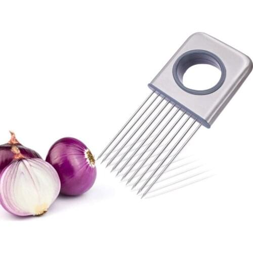 High Quality Multifunction Onion Cutter Chopper Slicer Vegetable Cutting Loose Meat Tomato Aid Guide Holder Slicing Gadget