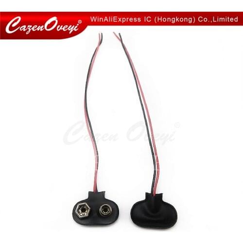 5PCS 15CM 10CM PP3 MN1604 9V Battery Clips Connector Buckle I Type Cable Connection 9V Battery Holder Clip Snap Wire Connectors