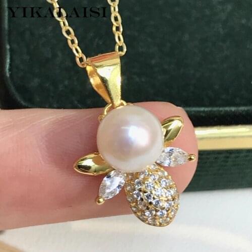 YIKALAISI 925 Sterling Silver Necklaces Jewelry For Women 6-7mm Round Natural Freshwater Pearl Pendants New Arrivals Wholesales
