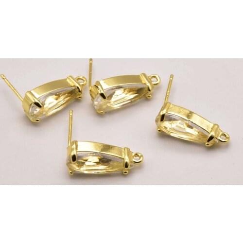 1 pair 19mm*7mm Drop Shaped Resin Stud Earrings 925 Sterling Silver Ear Needle For Diy Jewelry Making Accessories JA0151