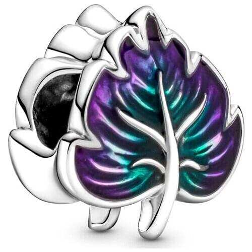 2Pcs/Lot 2021 New Purple And Green Leaf Charms,New Accessories DIY Women Fine Bracelet Accessories Beads