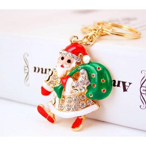 2018 jewelry Korean Wind Ornaments Men and Women Keychain Christmas Santa Claus Christmas Eve Gift Car Buckle Key Ring