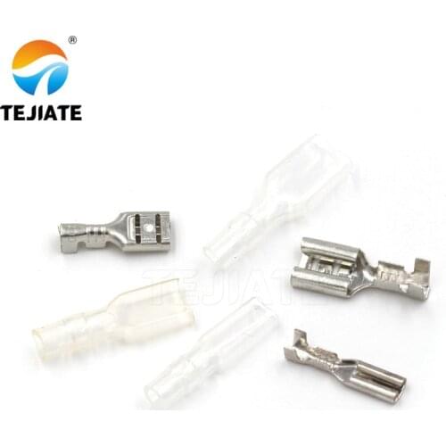 50PCS Plug-in/Plug-out Type Connector Cold Pressed Terminal 2.8/4.8/6.3MM Spring Terminal With Sheath Female Header Adapter