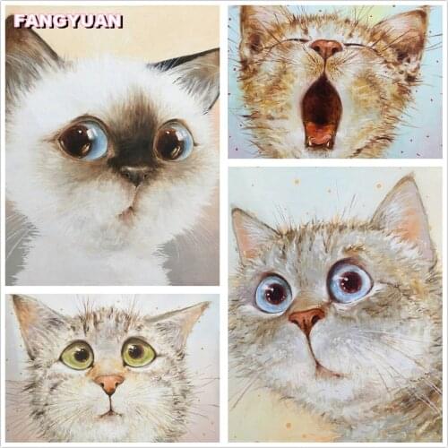 5D Diy Embroidery Diamond Mosaic Cross Stitch Kits Cartoon Funny Animal Painting Bu Number Picture Diamond Art Home Decoration