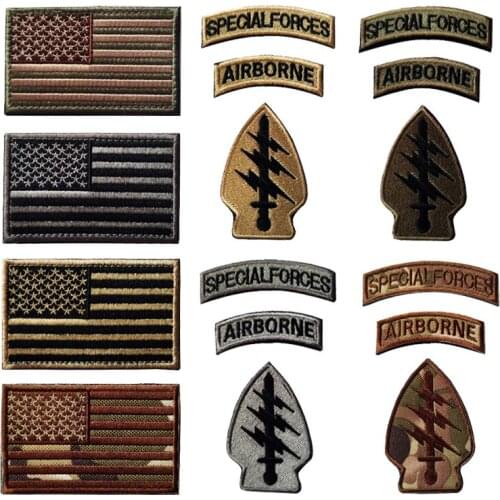 US Army Lightning Camo Velcro patches Embroidered Badge Hook Loop Armband 3D Stick on Pet jacket strap Backpack Stickers