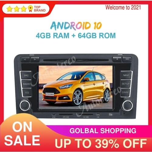 Android 10 PX5/PX6 Car Radio DVD Player GPS Navigation For Audi A3 2003-2013 Auto Stereo Multimedia Player Head Unit ISP Screen